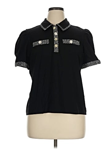 Karl Lagerfeld Paris Short Sleeve Blouse (view 1)