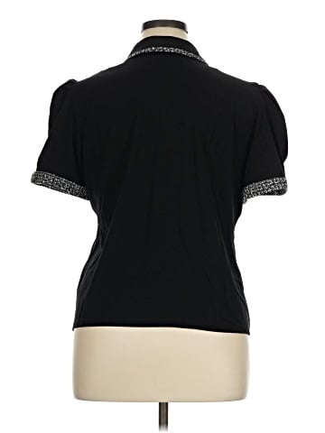 Karl Lagerfeld Paris Short Sleeve Blouse (view 2)