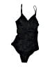 H&M Solid Black One Piece Swimsuit Size 12 - photo 1