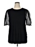 Les Serein Black Short Sleeve Top Size 1X - photo 1