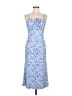 Shein Print Blue Cocktail Dress Size 6 - photo 1