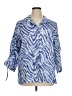 John Mark Animal Print Blue 3/4 Sleeve Blouse Size 1X - photo 1