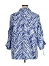 John Mark Animal Print Blue 3/4 Sleeve Blouse Size 1X - photo 2