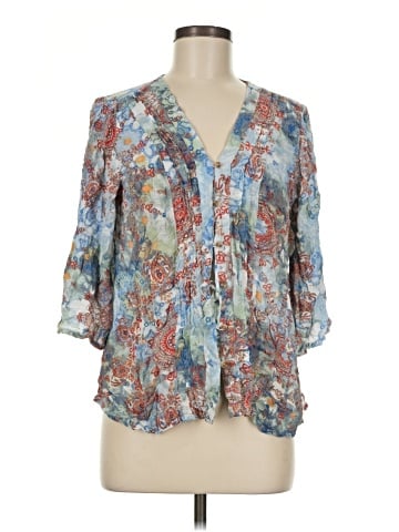 a.n.a. A New Approach 3/4 Sleeve Blouse (view 1)
