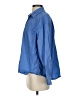 Zara Solid Blue Long Sleeve Button-Down Shirt Size S - photo 5
