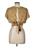 Isalis 100% Polyester Gold Short Sleeve Top Size L - photo 2