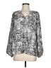 Investments 100% Polyester Animal Print Silver Long Sleeve Blouse Size M - photo 1