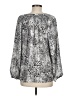 Investments 100% Polyester Animal Print Silver Long Sleeve Blouse Size M - photo 2
