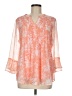 Charter Club 100% Polyester Floral Orange 3/4 Sleeve Blouse Size M - photo 1