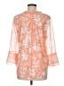 Charter Club 100% Polyester Floral Orange 3/4 Sleeve Blouse Size M - photo 2