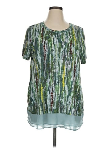 LOGO by Lori Goldstein Short Sleeve Blouse (view 1)