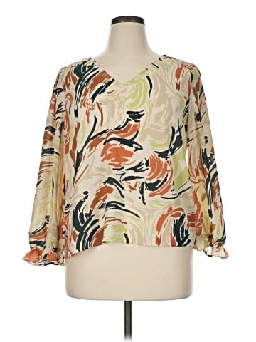 Madewell V-Neck Ruffle-Cuff Top in Brushing Up (view 1)