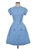Easy Clothes Solid Blue Casual Dress Size S - photo 1