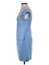 Easy Clothes Solid Blue Casual Dress Size S - photo 5