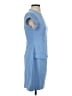 Easy Clothes Solid Blue Casual Dress Size S - photo 4