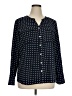 Croft & Barrow 100% Polyester Polka Dots Blue Long Sleeve Blouse Size XL - photo 1