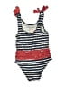 Disney 100% Polyester Stripes Gray One Piece Swimsuit Size 4T - photo 2