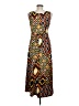 Notations Print Brown Casual Dress Size M (petite) - photo 2