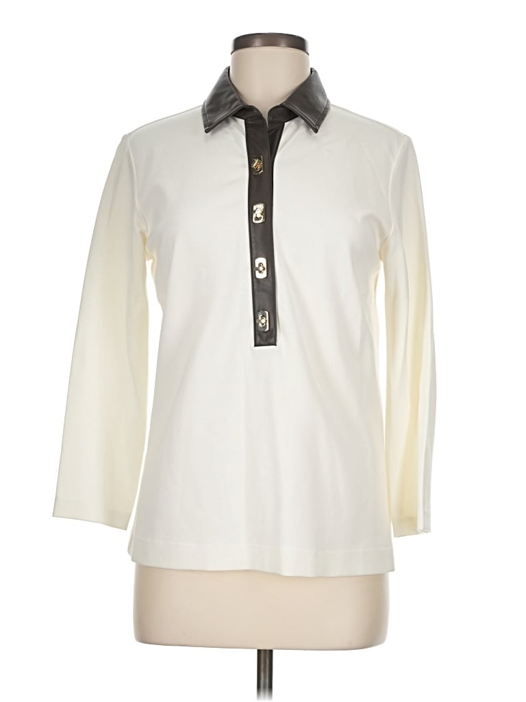 Pre-owned J. Mclaughlin 3/4 Sleeve Blouse In Ivory