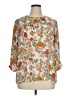 DR2 100% Polyester Floral Orange 3/4 Sleeve Blouse Size XL - photo 1
