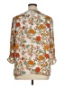 DR2 100% Polyester Floral Orange 3/4 Sleeve Blouse Size XL - photo 2