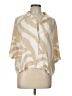 H&M 100% Viscose Animal Print Ivory Short Sleeve Blouse Size L - photo 1