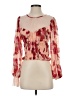 Free People 100% Polyester Red Long Sleeve Blouse Size S - photo 1