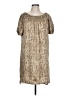 MICHAEL Michael Kors 100% Polyester Metallic Gold Tan Casual Dress Size L - photo 1