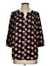 Pleione 100% Polyester Floral Black 3/4 Sleeve Blouse Size S - photo 1
