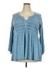 Torrid Blue Long Sleeve Blouse Size 2X Plus (2) - photo 1