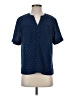 Shein Polka Dots Blue Short Sleeve Blouse Size S - photo 1