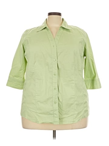 Lane Bryant 3/4 Sleeve Button-Down Shirt (view 1)