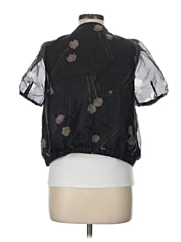 Madewell Silk Organza Puff-Sleeve Wrap Top in Aster Portrait (view 2)
