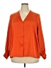 Halogen 100% Polyester Orange Long Sleeve Blouse Size 2X - photo 1