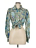 Shein Paisley Green Long Sleeve Blouse Size 6 - photo 1