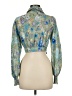 Shein Paisley Green Long Sleeve Blouse Size 6 - photo 2