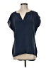 Unbranded 100% Silk Blue Short Sleeve Silk Top Size M - photo 1