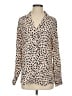 Rails 100% Silk Animal Print Ivory Long Sleeve Silk Top Size S - photo 1