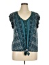 Democracy Teal Short Sleeve Blouse Size 1X - photo 1