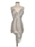 Aura Metallic Silver Cocktail Dress Size M - photo 1