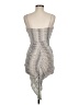 Aura Metallic Silver Cocktail Dress Size M - photo 2