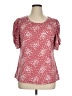 Perseption Concept Pink Short Sleeve Blouse Size XL - photo 1