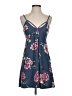 Planet Gold Floral Blue Casual Dress Size XS - photo 1