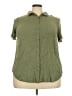 Torrid Solid Green Short Sleeve Blouse Size 3X Plus (3) - photo 1