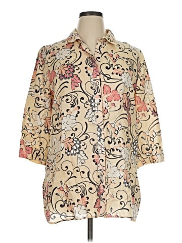 Chico's 3/4 Sleeve Button-Down Shirt (view 1)