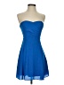 Express 100% Polyester Solid Blue Cocktail Dress Size 0 - photo 1