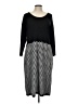 Studio One 100% Acrylic Chevron-herringbone Black Casual Dress Size L - photo 1