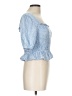 Louna 100% Cotton Blue 3/4 Sleeve Blouse Size L - photo 4