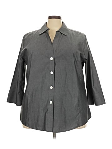 Foxcroft 3/4 Sleeve Button-Down Shirt (view 1)