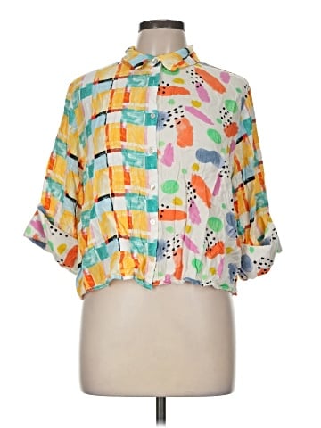 Assorted Brands 3/4 Sleeve Button-Down Shirt (view 1)